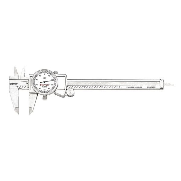 Dial Caliper w/Case, 6 In, White
