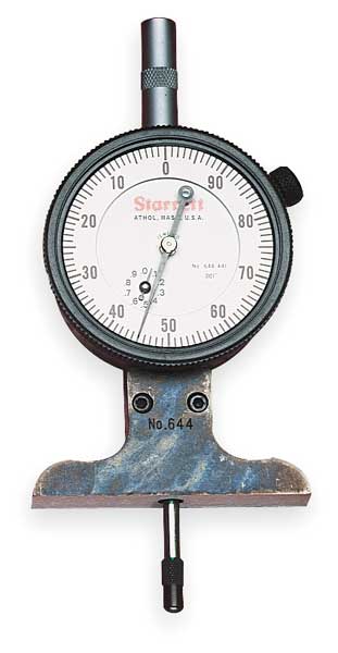 Dial Depth Gage, 3 In, 2 1/2 In Base