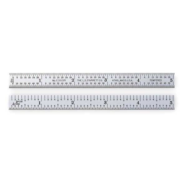 Steel Rule, Flexible, 6 In, 3R Grad