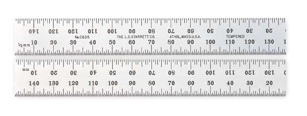 Steel Rule, Spring Tempered, 150mm, Type 35