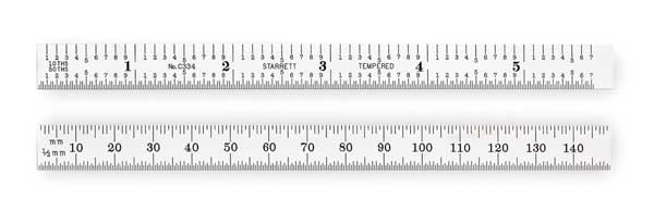 Steel Rule, Flexible, 6 In, Type 34 Grad