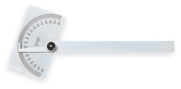 Steel Protractor, Rectangular, 6 In
