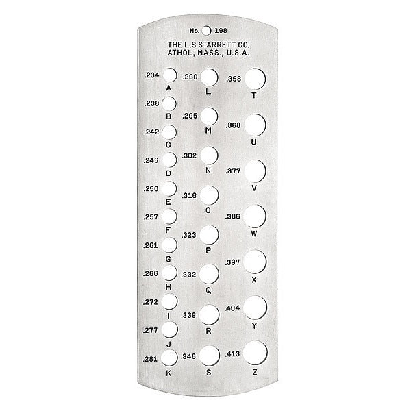 Letter Size Drill Gage, A-Z