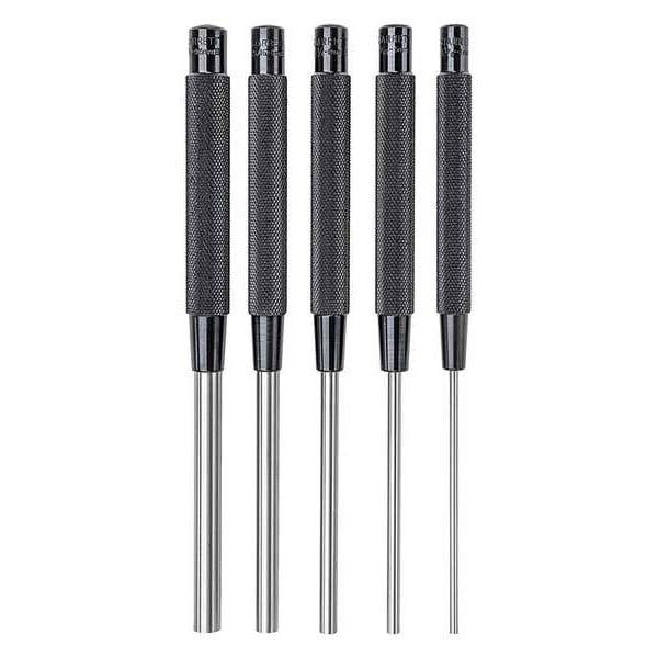 Drive Pin Punch Set, Steel, 5 Piece