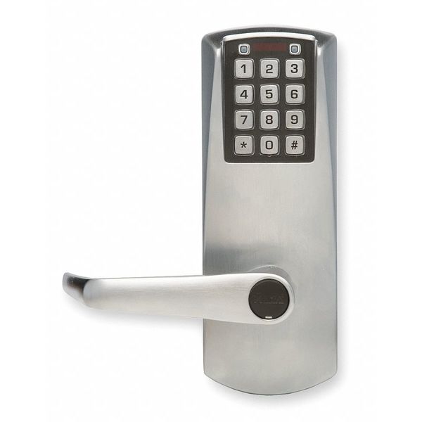 Electronic Lock, Satin Chrome, 12 Button