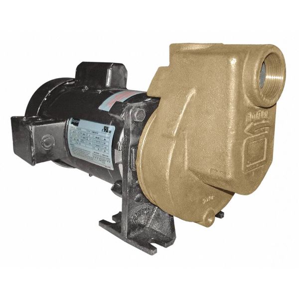 Self Priming Centrifugal Pump, 1/2 hp, 115/208 to 230V AC, 1 Phase, 50 ft Max Head