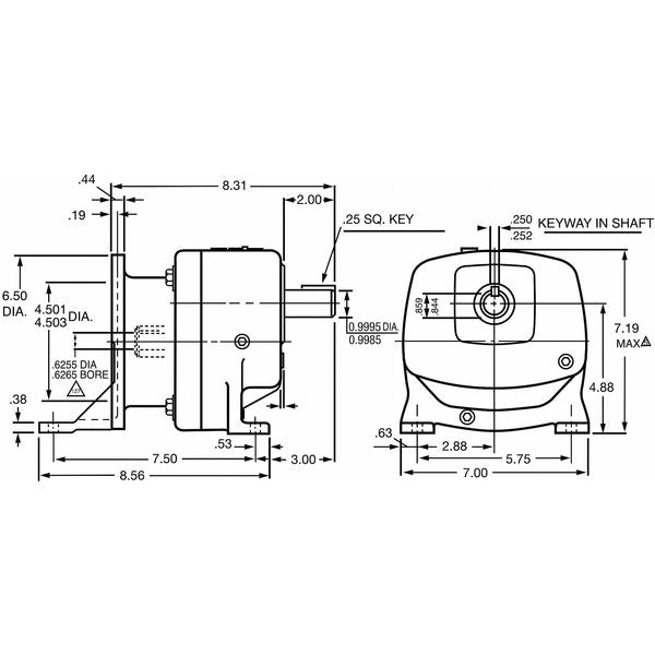 Speed Reducer, C-Face, 56C, 29:1