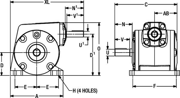 Speed Reducer, Indirect Drive, 39:1