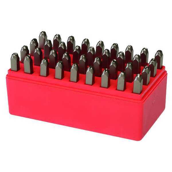 Letter and Number Set, 1/4 In. H, Steel