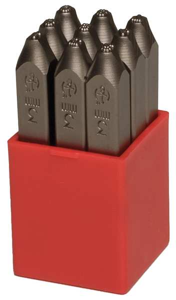 Number Set, 1/4 In. H, Steel
