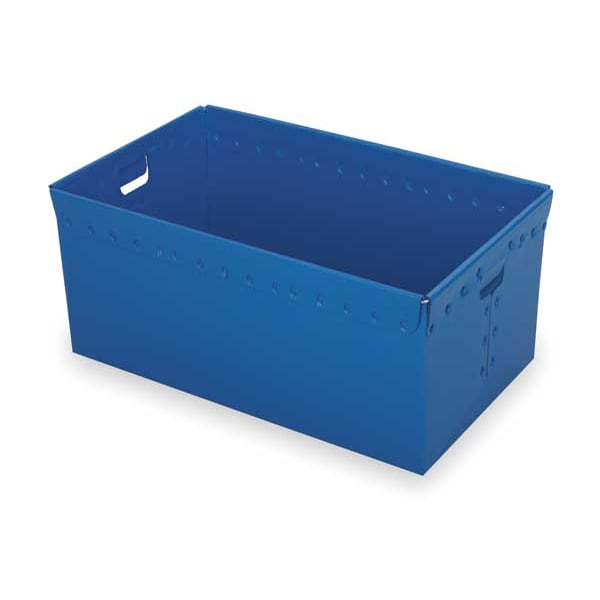 Nesting Container, Blue, Polyethylene, 30 in L, 19 in W, 12 in H, 3 cu ft Volume Capacity, 3 PK