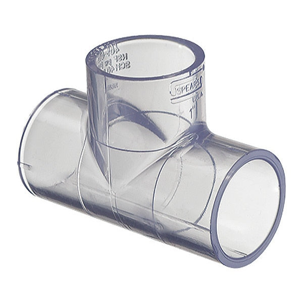 PVC Tee, Solvent x Solvent x Solvent, 1 in Pipe Size
