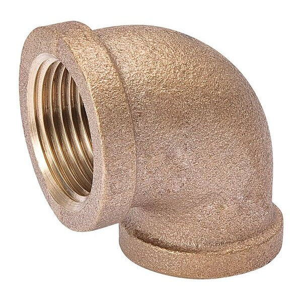 Red Brass 90 Degrees Reducing Elbow, FNPT, 2-1/2