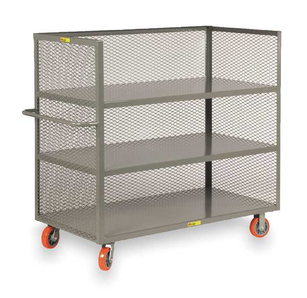12 ga. Steel 3 Sided Mesh Stock Cart 3600 lb. Capacity, 66