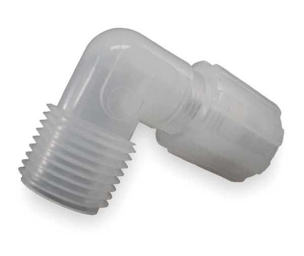 Elbow, 90, PFA, PTFE, ETFE, Comp, 1/2Inx1/4In