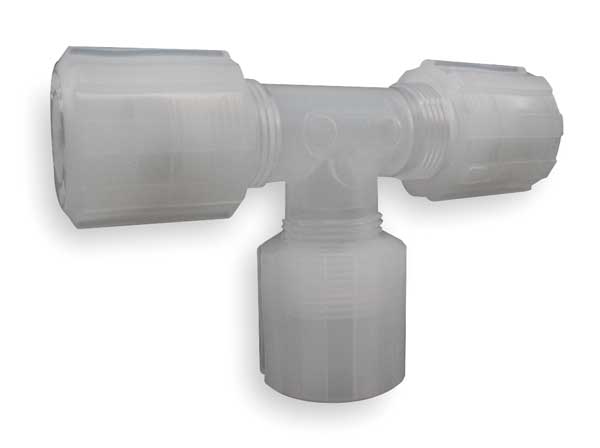 Tee Connector, PFA, PTFE, ETFE, Comp, 1/8In