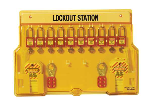 Lockout Station, Filled, 20 Padlocks