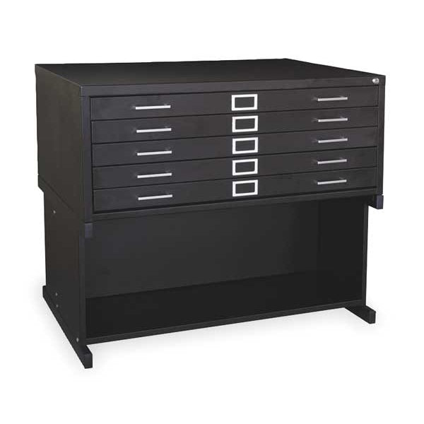 Flat File Cabinet Base, Open Base, Black