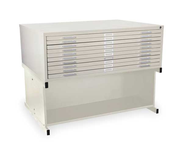 Cabinet, Flat File, 10 Drawer, Putty
