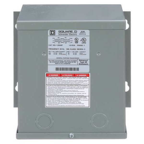 Transformer, 120/240VAC, 12/24VAC, 1.5kVA