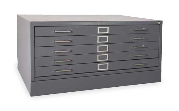Cabinet, Flat File, 5 Drawer, Putty