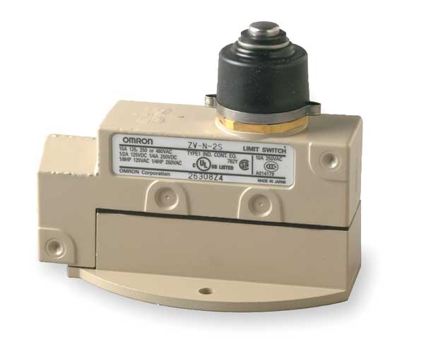 Limit Switch, Plunger, SPDT, 10A @ 480V AC, Actuator Location: Top