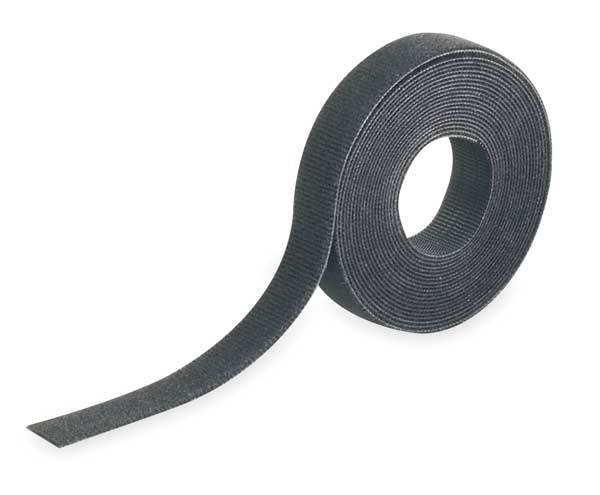 15 ft L Cut-to-Length Hook-&-Loop Cable Tie BK