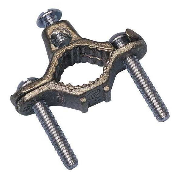 Pipe Clamp, Grounding, 1/2-1 In, Bronze
