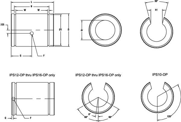 Ball Bushing Bearing, Open, Bore 1 In