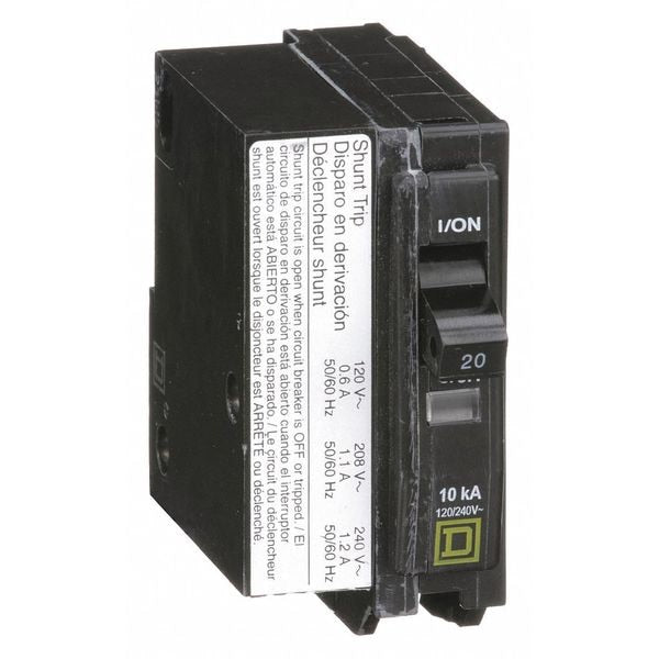 Miniature Circuit Breaker, 20 A, 120/240V AC, 1 Pole, Plug In Mounting Style, QO Series