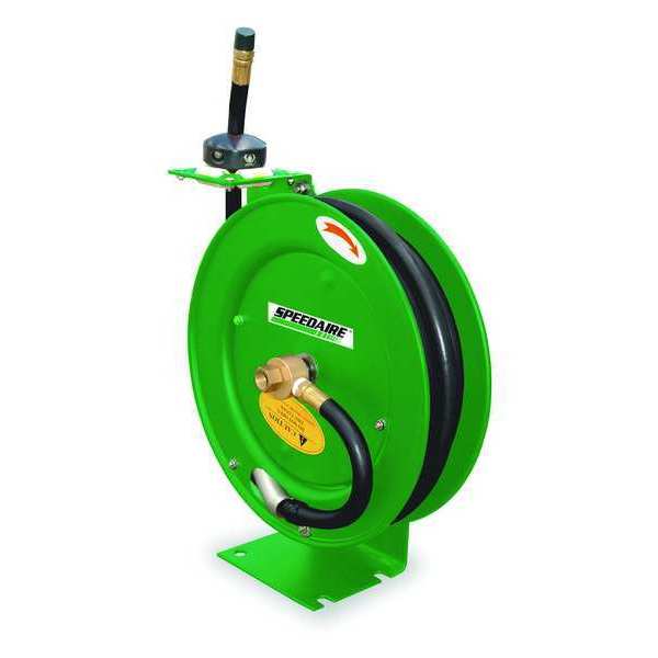 Spring Return Hose Reel, 1/4 in Hose Dia., 50 ft Length, 300 psi
