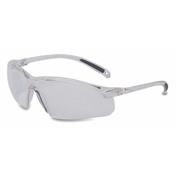 Safety Glasses, Wraparound Clear Polycarbonate Lens, Scratch-Resistant