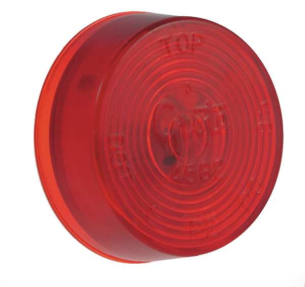 Clearance/Marker Lamp, Lens Optic, Red, Depth: 3/4