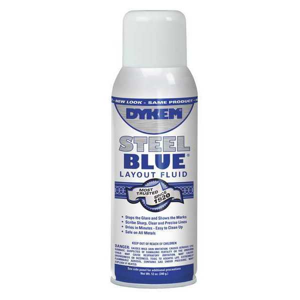 Dykem Steel Blue, Layout Fluid, Aerosol Can, 12 oz