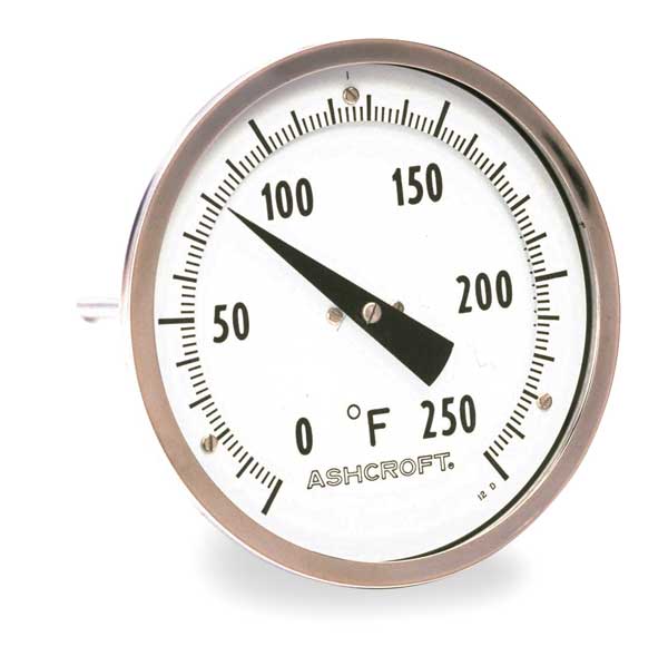 Bimetal Thermom, 2 In Dial, -20 to 120F, Accuracy: +/-1%