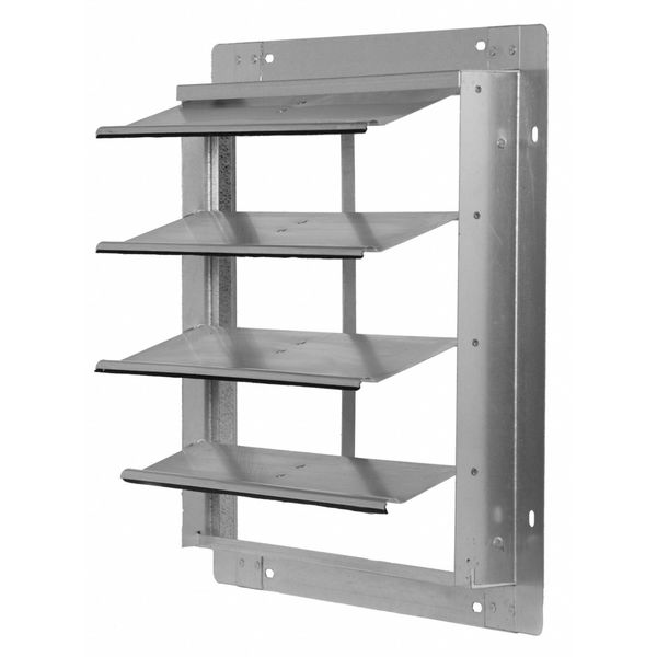 Wall Backdraft Damper, Vertical, Wall, 18 1/2 in x 18 1/2 in