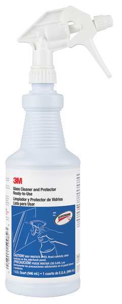 Liquid Glass Cleaner, 1 qt., Clear Blue, Unscented
