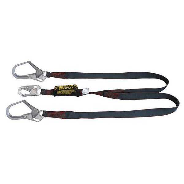 Arc Flash Rated Shock Absorbing Lanyard, 6 ft., 310 lb. Weight Capacity, Black