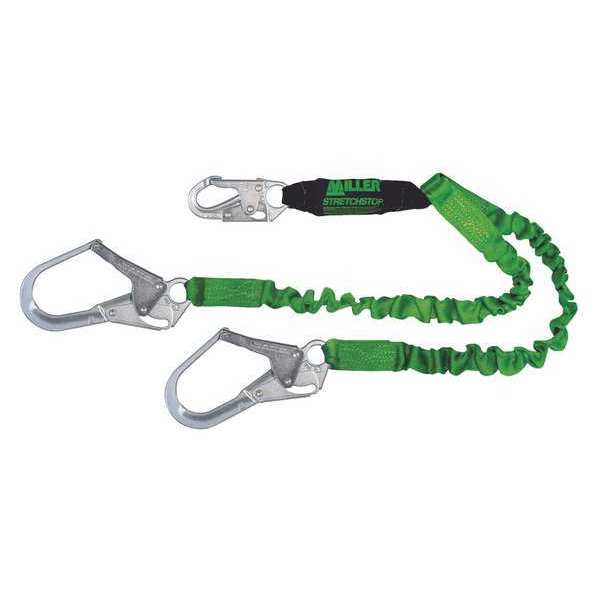 Shock Absorbing Lanyard, 4 ft., 310 lb. Weight Capacity, Green