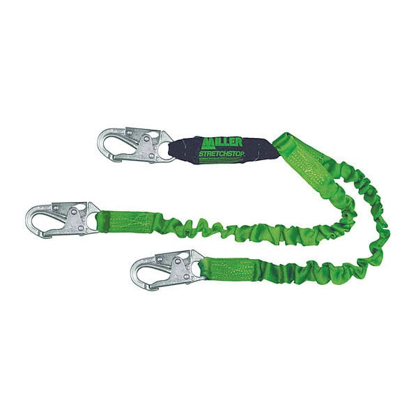 Shock Absorbing Lanyard, 6 ft., 310 lb. Weight Capacity, Green