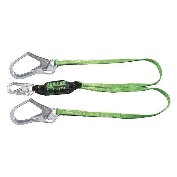 Shock Absorbing Lanyard, 6 ft., 310 lb. Weight Capacity, Green