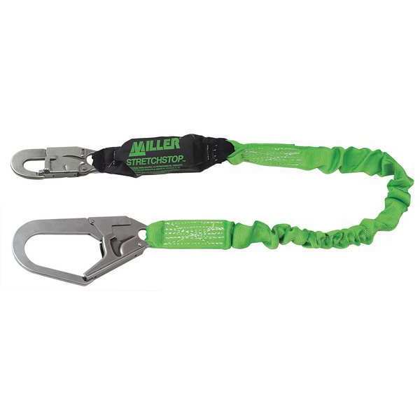 Shock Absorbing Lanyard, 6 ft., 310 lb. Weight Capacity, Green