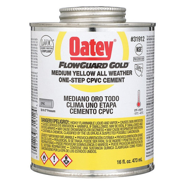 FlowGuard Gold CPVC Cement, 16 oz, Low VOC