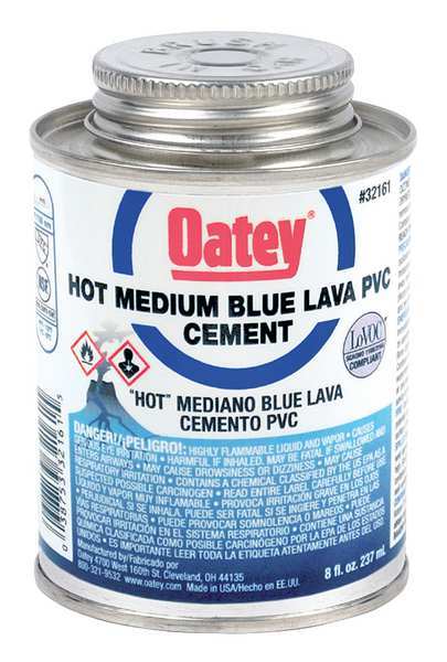 Blue Lava Hot PVC Cement, 8 oz., Low VOC