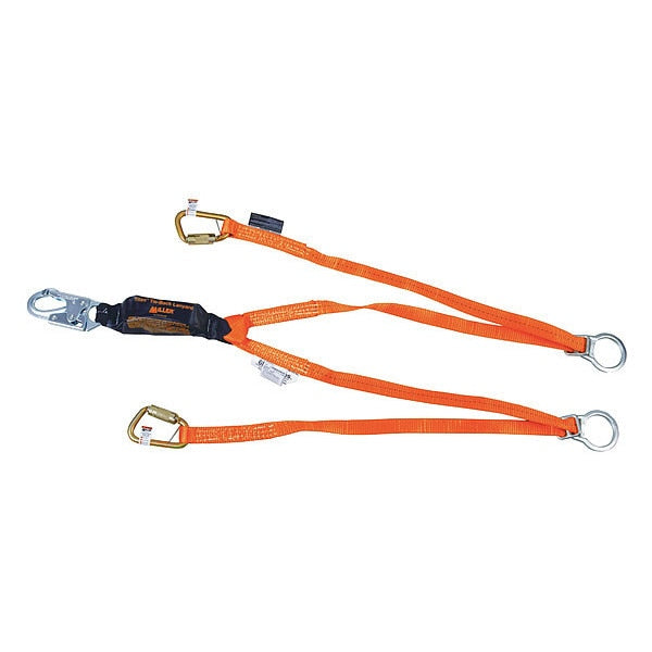 Shock Absorbing Lanyard, 6 ft., 310 lb. Weight Capacity, Orange