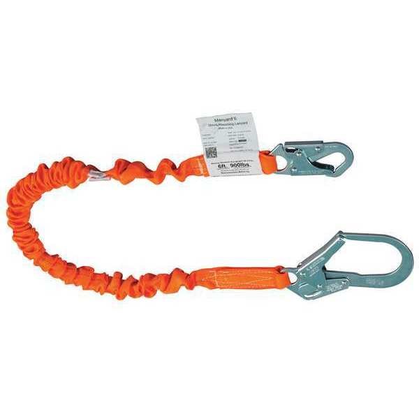 Stretchable Shock Absorbing Lanyard, 6 ft., 310 lb. Weight Capacity, Orange
