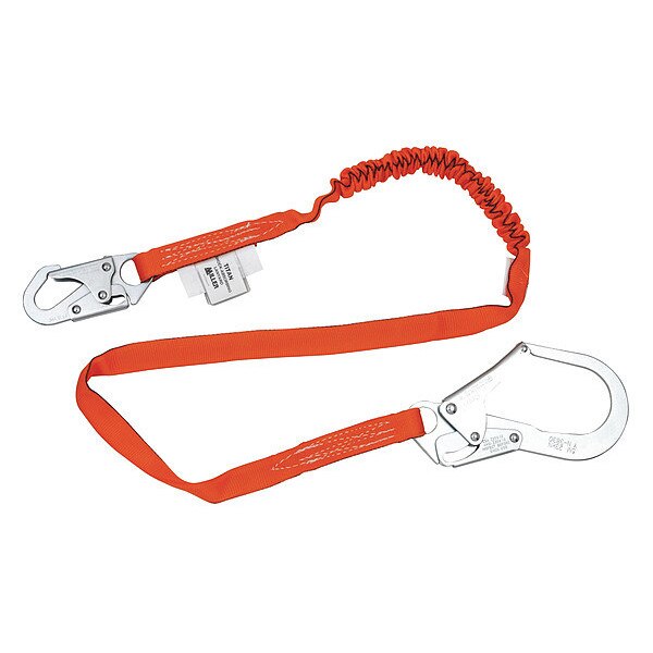 Stretchable Shock Absorbing Lanyard, 6 ft., 310 lb. Weight Capacity, Black