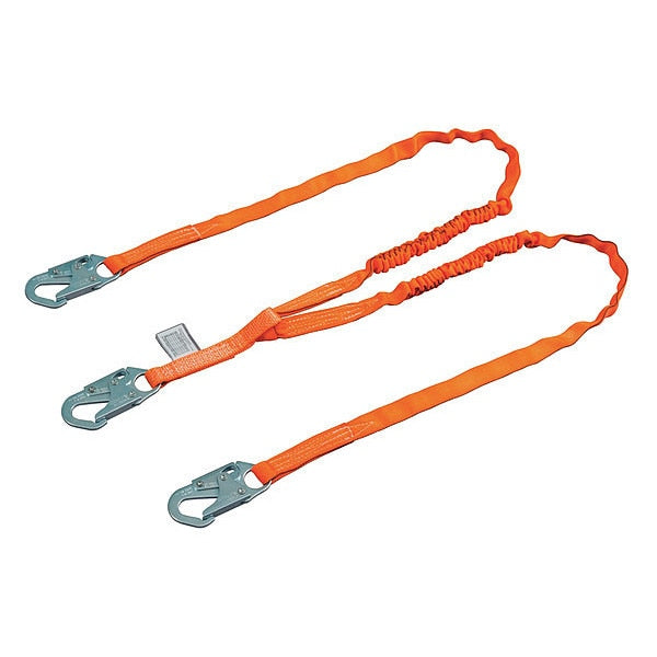 Shock Absorbing Lanyard, 6 ft., 310 lb. Weight Capacity, Orange