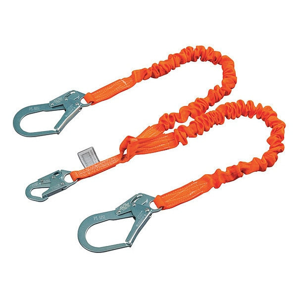 Shock Absorbing Lanyard, 6 ft., 310 lb. Weight Capacity, Orange