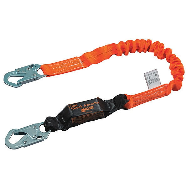 Shock Absorbing Lanyard, 6 ft., 310 lb. Weight Capacity, Orange